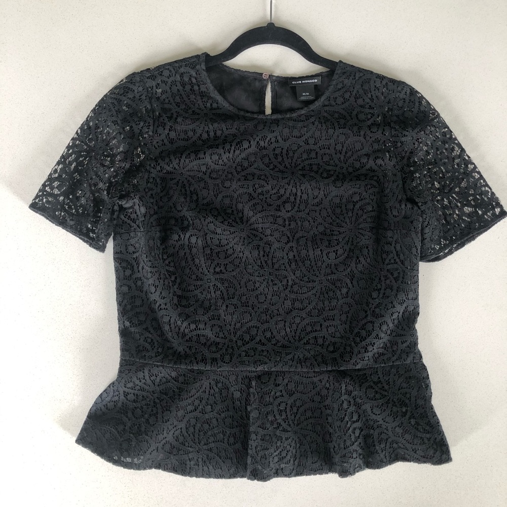 Club Monaco Lace Peplum Top - Picture 2 of 6